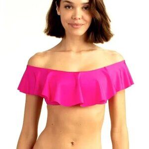 Trina Turk Bikini Top 6 Monaco Off The Shoulder Ruffle Swim NWOT Girlhoodcore